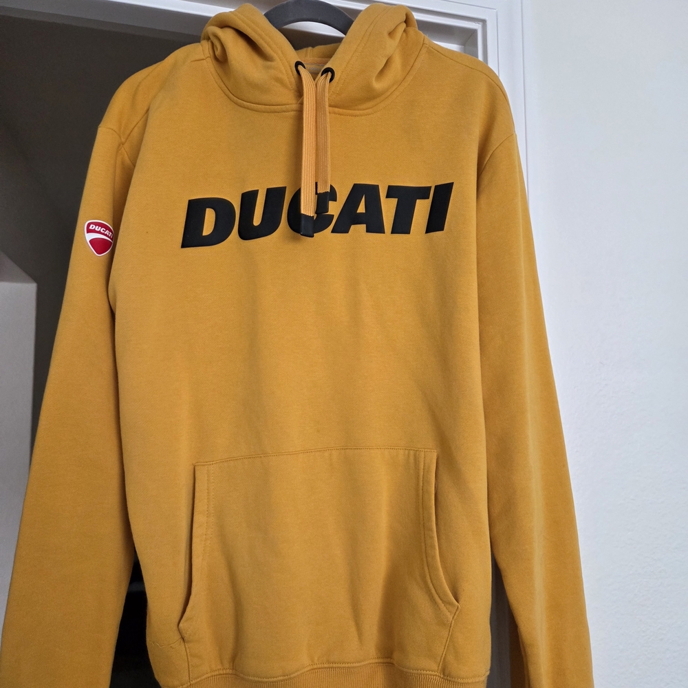 Men's Yellow Ducati Logo Hoodie Size XL